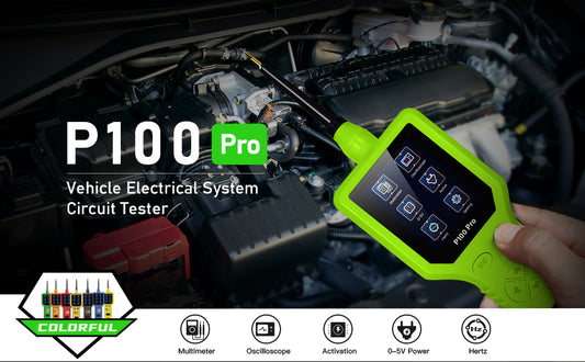 TopDiag P100 Pro Power Circuit Probe Kit - Automotive Digital Multimeter Tester, Oscilloscope, and Circuit Breaker Finder - 9-30V Electric Tester Tool