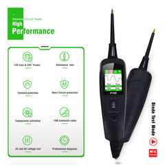 TopDiag P100 Automotive Circuit Tester, Power Probe,12V 24V, AC DC Digital Voltage Tester